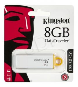 Kingston Flashdrive DataTraveler G4 8GB USB 3.0 Biało-żółty