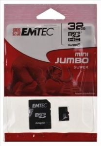 Emtec micro SDHC Mini Jumbo super 32GB Class 4 + ADAPTER microSD-SD