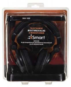 Słuchawki wokółuszne z mikrofonem iSmart SHM-1000 (Czarno-szary)