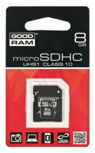 Goodram micro SDHC SDU8GHCUHS1AGRR10 8GB Class 10,UHS Class U1 + ADAPTER microSD-SD