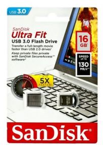 Sandisk Flashdrive ULTRA FIT 16GB USB 3.0 Srebrno-czarny