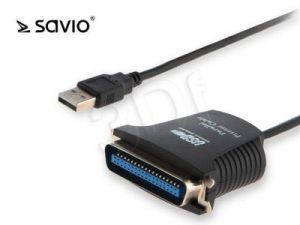 SAVIO ADAPTER 0,8M USB A MĘSKIE - LPT CENTRONICS IEEE 1284 (36 PIN) MĘSKIE CL-46