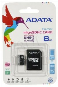 A-DATA micro SDHC PREMIER 8GB Class 10,UHS Class U1 + ADAPTER microSD-SD