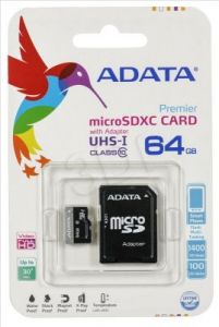 A-DATA micro SDXC PREMIER 64GB Class 10,UHS Class U1 + ADAPTER microSD-SD