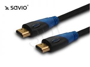 SAVIO KABEL HDMI 1,5M V1,4 3D OPLOT NYLONOWY HDMI A MĘSKIE - HDMI A MĘSKIE CL-02
