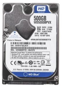 Dysk HDD Western Digital BLUE 2,5\" 500GB SATA 5400obr/min WDBMYH5000ANC-E
