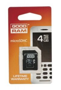 Goodram micro SDHC SDU4GHCAGRR10 4GB Class 4 + ADAPTER microSD-SD