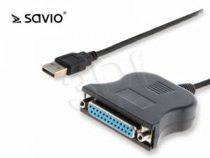 SAVIO ADAPTER 0,8M USB A MĘSKIE - LPT DB-25 ŻEŃSKIE CL-47