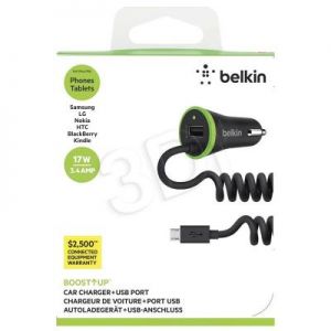 Belkin Ładowarka samochodowa + kabel micro USB 3400mA