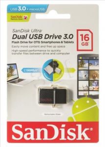 Sandisk Flashdrive ULTRA DUAL 16GB USB 3.0 Czarny