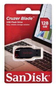 Sandisk Flashdrive Cruzer Blade 128GB USB 2.0 czarno-czerwony