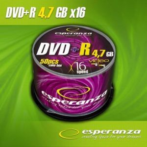 DVD+R Esperanza 4.7GB 16xSpeed (Cake 50szt)