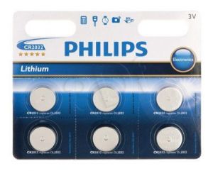 Bateria Pastylkowa PHILIPS CR2032P6/01B Lithium ( 6szt )